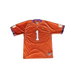 Nike Team Clemson Tigers  Size Large Football Jersey #1 Number 1 Dri-Fit Orange